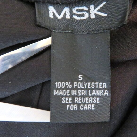 Vintage 80s MSK Black Wide Leg Pants Womens Sheer Overlay Palazzo Evening Party - Picture 10 of 10